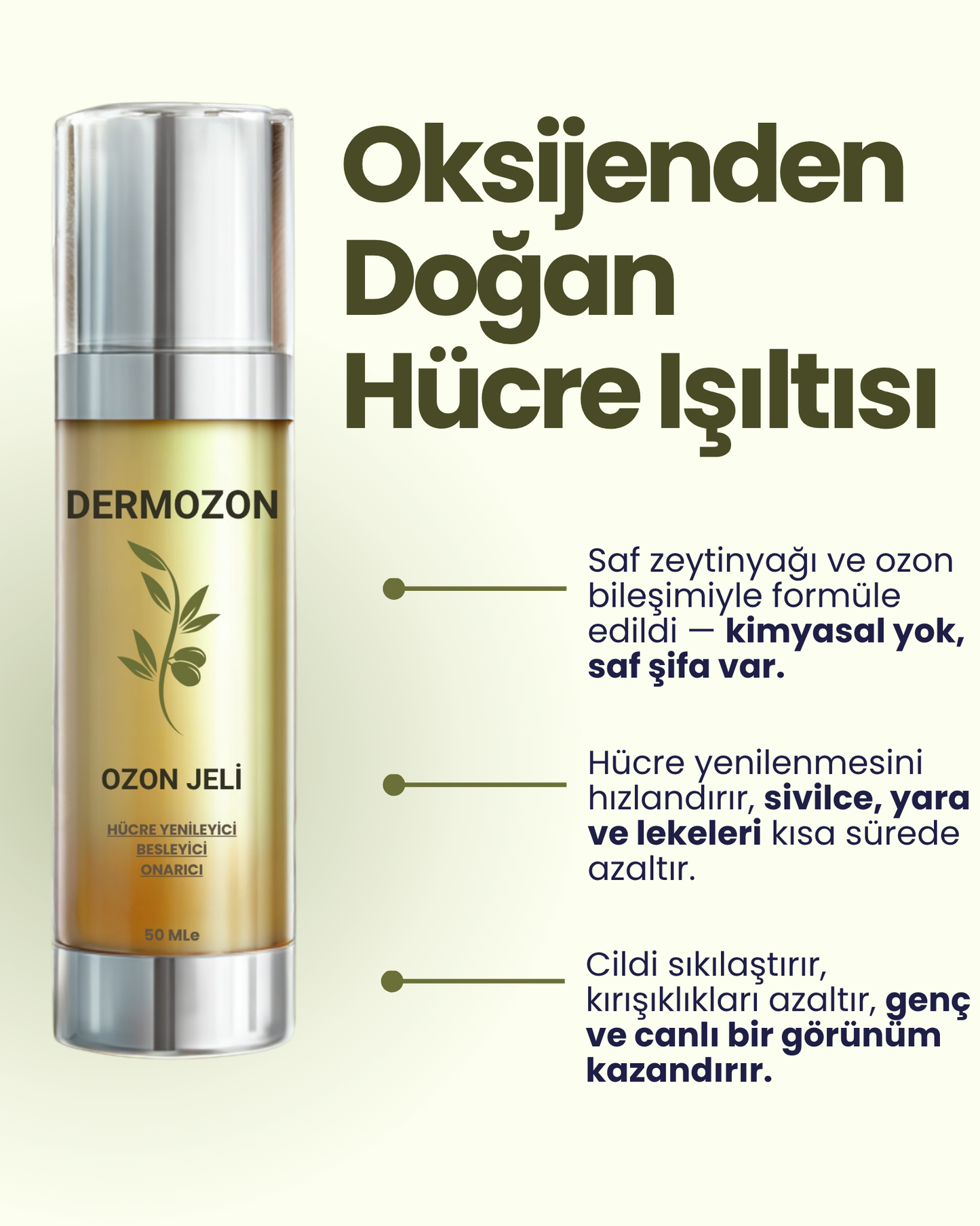 Akne,Sivilce,Leke,Kırışıklık Giderici Saf Ozon Jel