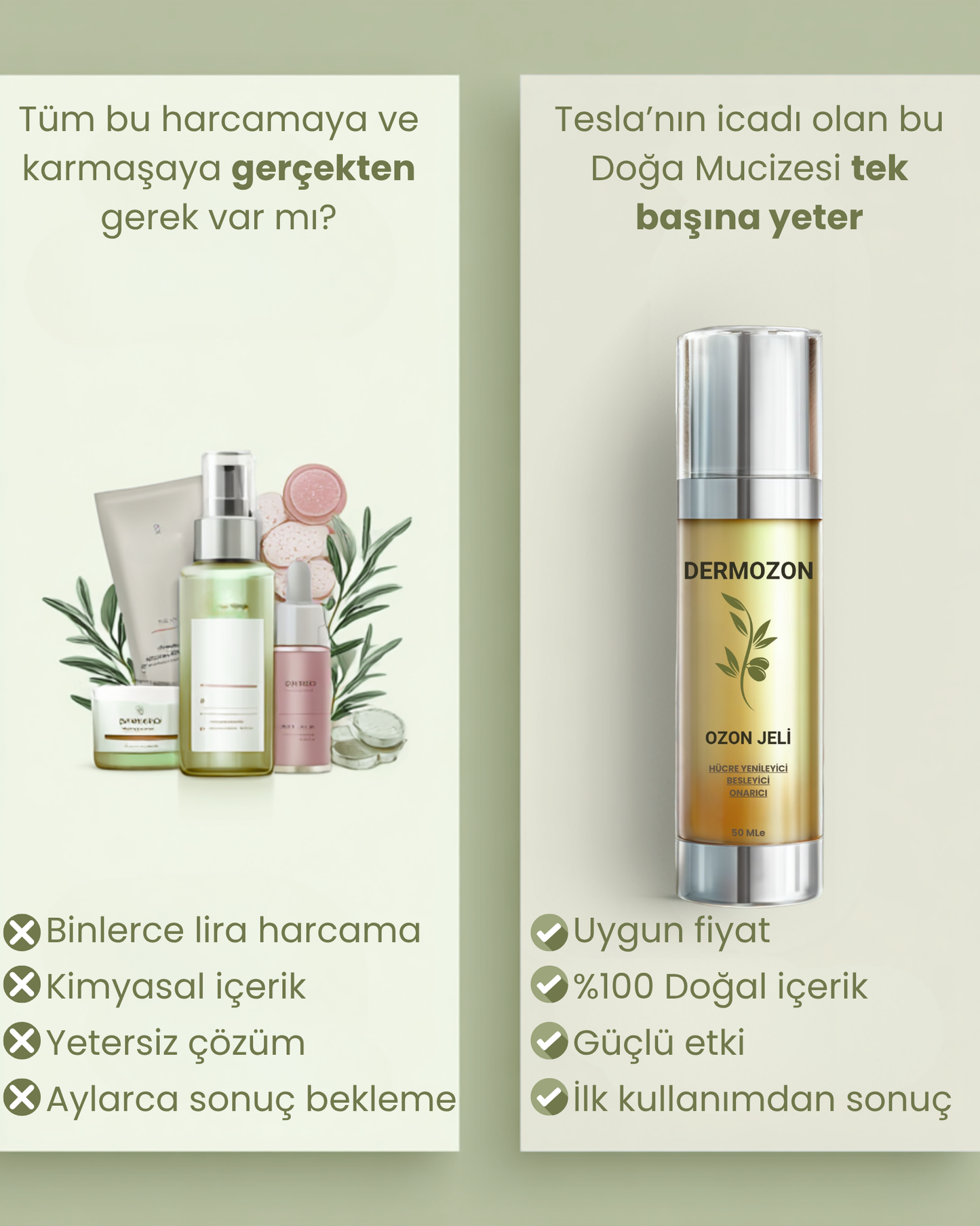 Akne,Sivilce,Leke,Kırışıklık Giderici Saf Ozon Jel